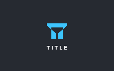 Logo vibrante geometrico blu T Tech Shading