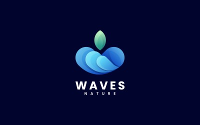 Logotipo colorido degradado de ondas