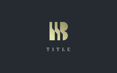 Logotipo comercial da estrutura geométrica de ouro B ascendente