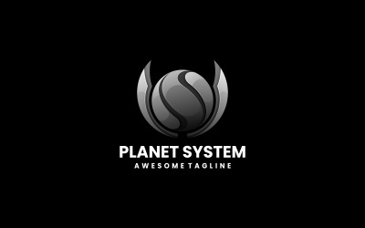 Logotipo de gradiente do sistema planetário