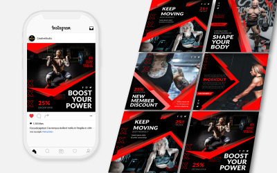Modello di post su Instagram per palestra e fitness