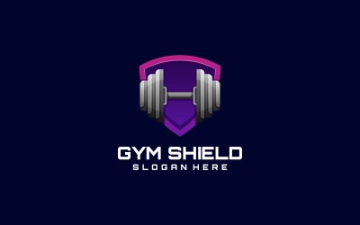 Spor Salonu Kalkanı Gradyan Logo Tarzı