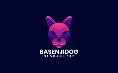Stile del logo a gradiente del cane Basenji
