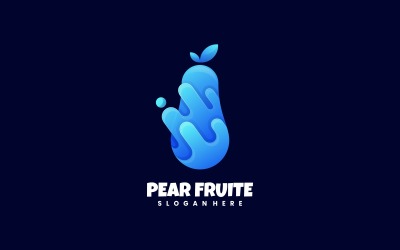 Design de logotipo de gradiente de frutas de pêra