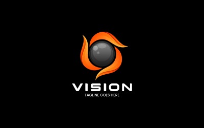 Diseño de logotipo degradado de visión