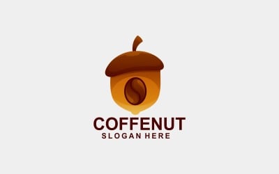 Estilo de logotipo degradado de nuez de café