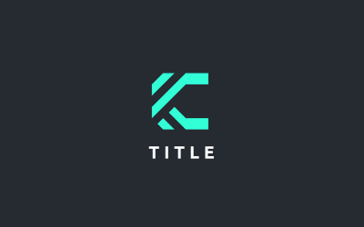 Lebendiges geometrisches C Green Tech Shading Logo