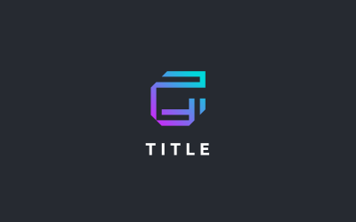 Livlig geometrisk blå G Tech Shading-logotyp