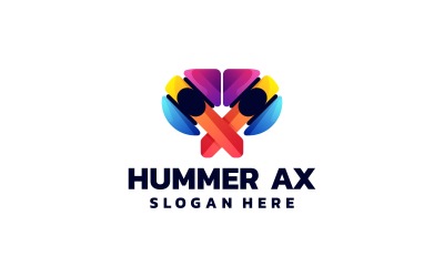Logo colorato sfumato ascia Hummer