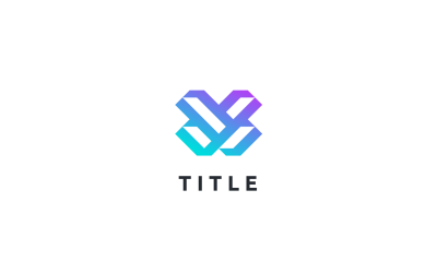 Logo futuristico del monogramma Blockchain X Tech