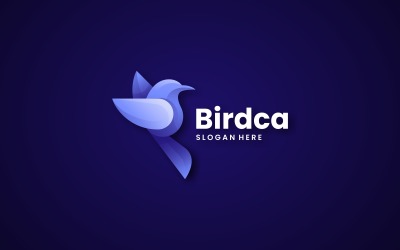Logotipo de gradiente de cor de pássaro voador