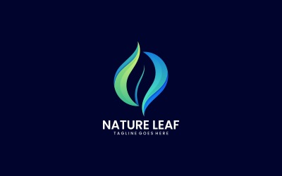 Natur-Blatt-Farbverlauf-Logo-Stil