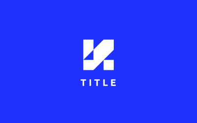Contemporary K Flat Blue Background Logo