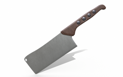 Cuchillo para picar carne Low-poly modelo 3D