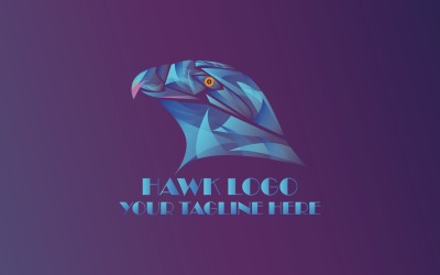 Hawk-logo blauwe kleurverloopkleuren