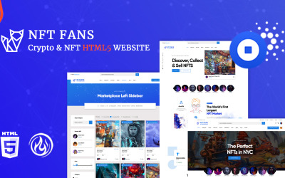 NFT Fans Crypto Marketplace HML5 webhelysablon