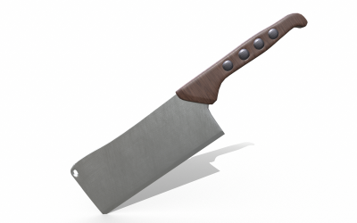 Nůž na sekání masa Low-poly 3D model