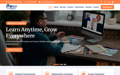 Sparkle - Modello di landing page HTML5 per corsi e formazione online