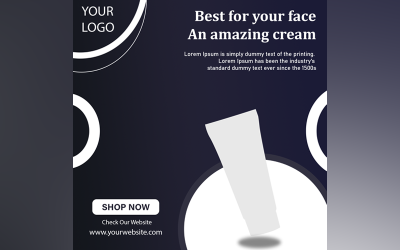 Venta de productos de crema facial Publicación en redes sociales