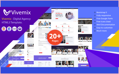 Vivemix – Digitális Ügynökség HTML-sablonja