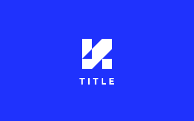 Zeitgenössisches K flaches blaues Hintergrund-Logo