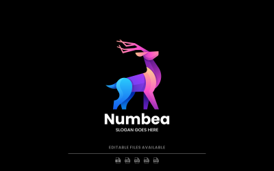Deer Color Gradient Logo Style
