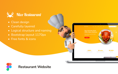 Gratis designmall Nice Restaurant UI Elements