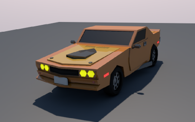 Låg poly bil 3d-modell (spel && animering redo)