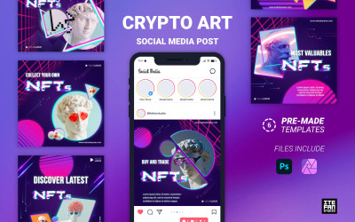 Пост в социальных сетях Crypto Art