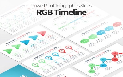PPT RGB Zaman Çizelgesi - PowerPoint Infographics Slaytları