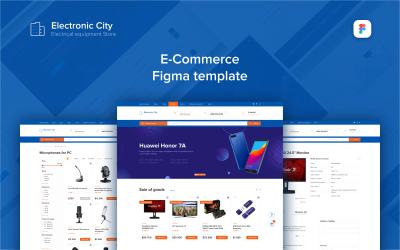 Vorlagendesign E-Commerce Electronic City UI-Elemente