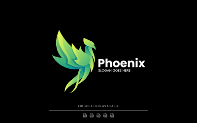 Phoenix färggradient logotyp stil
