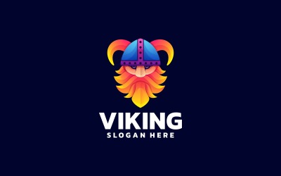 Вікінг градієнт барвистий стиль логотипу