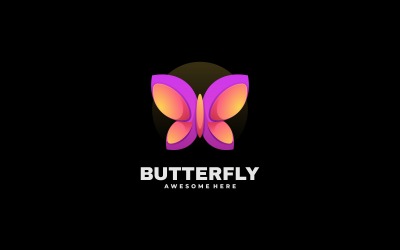 Estilos de logotipo colorido de borboleta