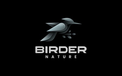 Logotipo gradiente da natureza do pássaro