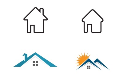 Casa e casa simbolo Logo Vector V30
