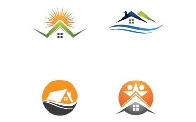 Casa e casa simbolo Logo Vector V31