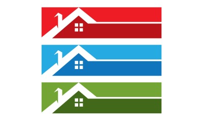 Haus- und Haussymbol-Logo-Vektor V12
