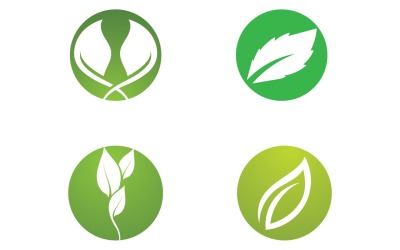 Liść Zielony Logo Natura Logo Wektor V27