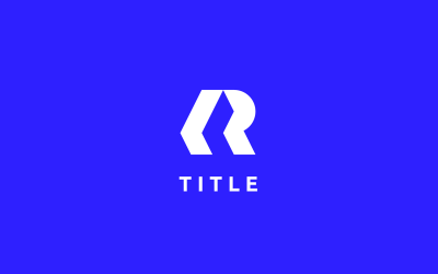 Logo monogramme bleu géométrique spacieux R