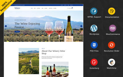Domaine viticole - Alcool, Vinery Store Thème WooCommerce Gutenberg à usages multiples