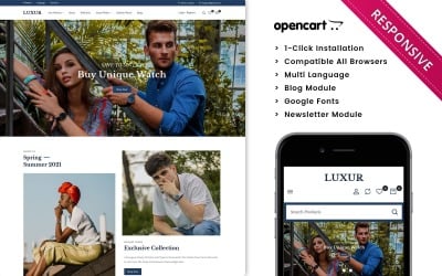 Obchod s luxusními hodinkami – Opencart 3.x responzivní šablona