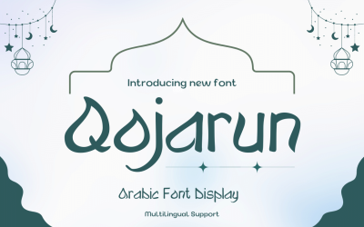 Presentamos nuestra nueva fuente llamada Qojarun con fuentes de visualización de estilo árabe