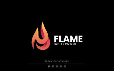 Accendi il logo del gradiente di fiamma