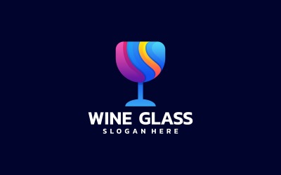 Logotipo colorido gradiente de taça de vinho