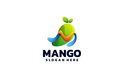 Modello di logo sfumato di mango