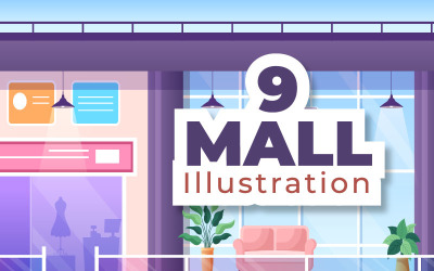 9 Shopping Mall Modern Illustration
