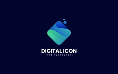 Digital ikon gradient logotyp stil
