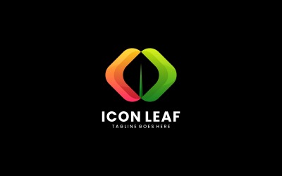 Ikona Liść Gradient Kolorowe Logo