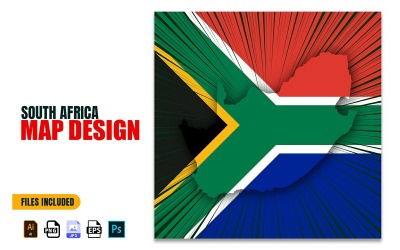 Ilustração de Design de Mapa do Dia da Liberdade da África do Sul